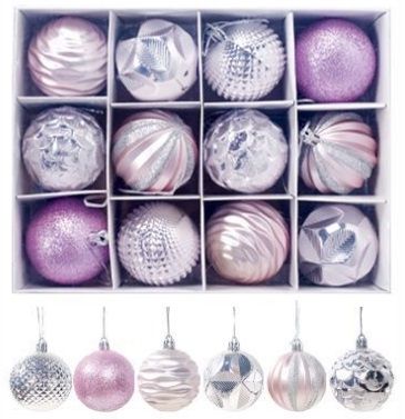 Коробки для рождественских шаров, розовые/серебряные
